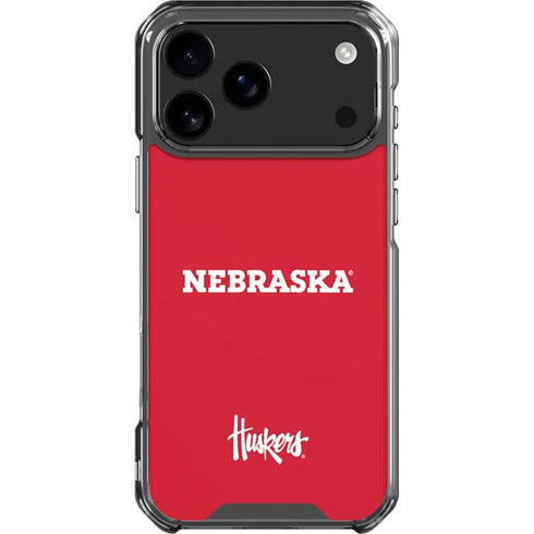 University of Nebraska Red iPhone 17 Pro Max Clear Case