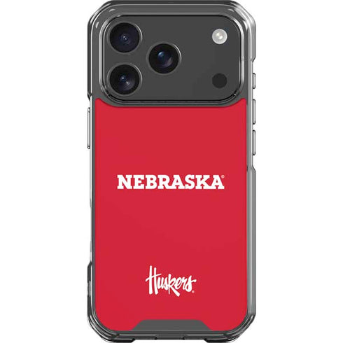 University of Nebraska Red iPhone 18 Pro Clear Case