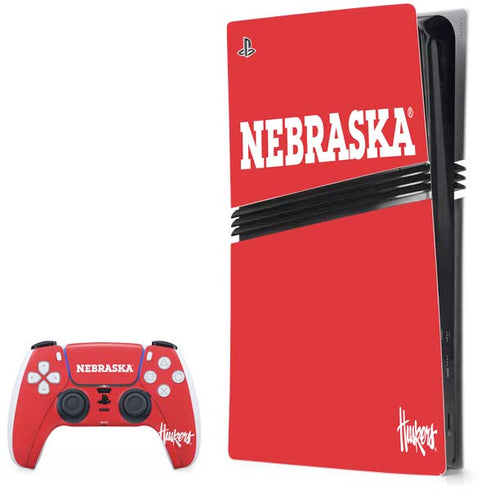 University of Nebraska Red PS5 Pro Bundle Skin