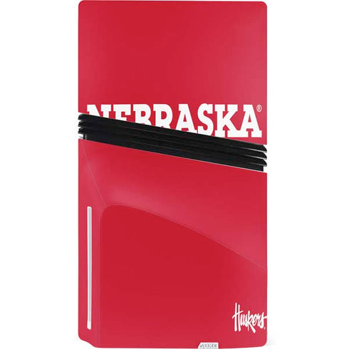 University of Nebraska Red PS5 Pro Disk Console Skin