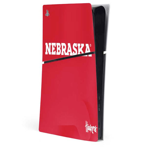 University of Nebraska Red PS5 Slim Digital Edition Console Skin