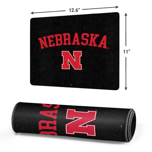 University of Nebraska Collegiate Text Black Gaming Mouse Pad