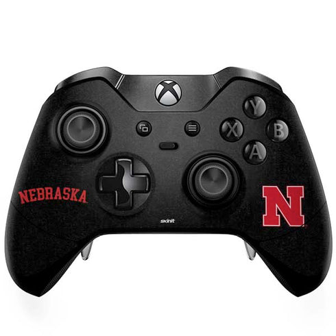 University of Nebraska Collegiate Text Black Xbox One Skins