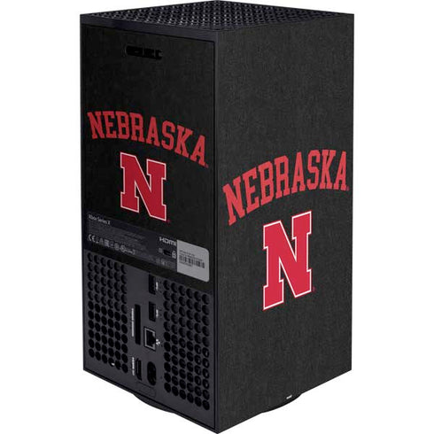 University of Nebraska Collegiate Text Black Xbox Series X Bundle Skin