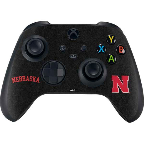 University of Nebraska Collegiate Text Black Xbox Series X Bundle Skin