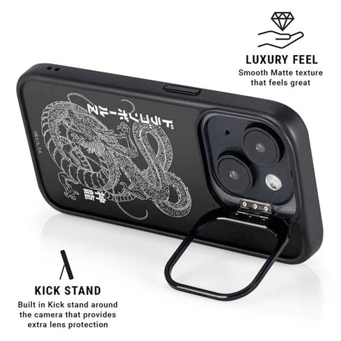 Dragon Ball Z Negative Shenron iPhone 15 Plus Kickstand Case