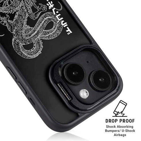 Dragon Ball Z Negative Shenron iPhone 15 Plus Kickstand Case