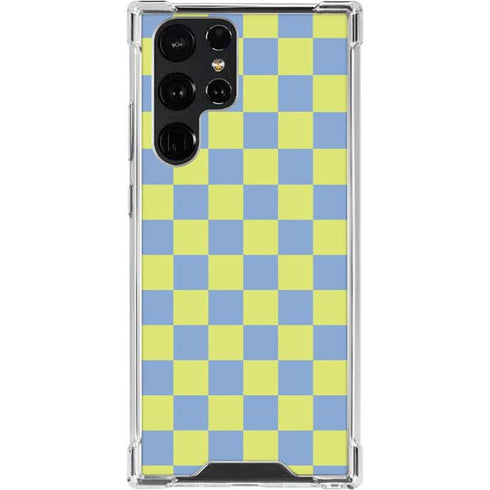 Neon Checkered Galaxy S23 Ultra Clear Case