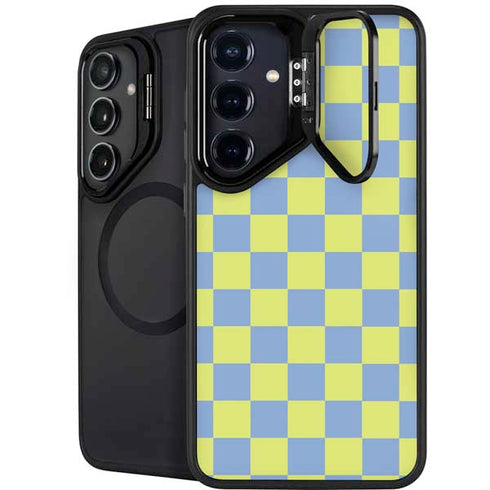 Neon Checkered Galaxy S25 Kickstand Case