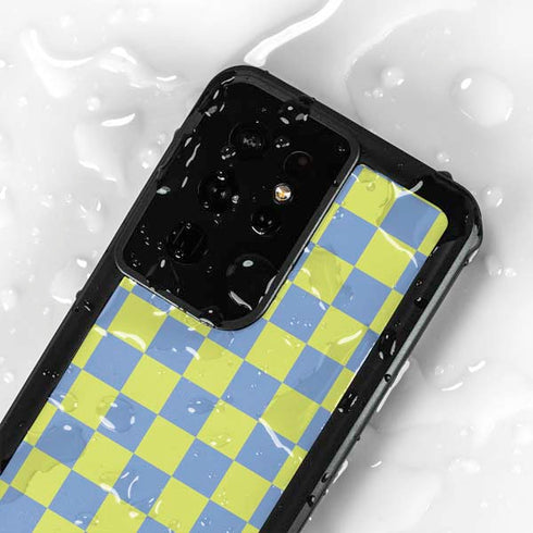 Neon Checkered Galaxy S24 Ultra Waterproof Case