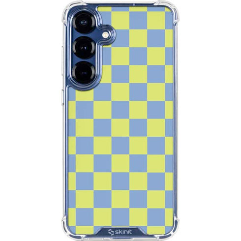 Neon Checkered Galaxy S25 Clear Case