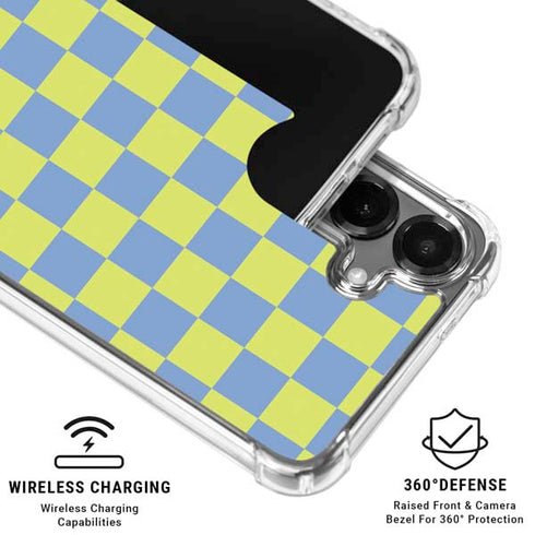 Neon Checkered Galaxy S26 Plus Clear Case