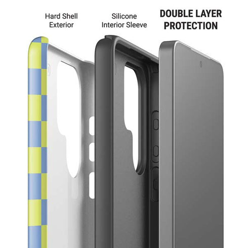 Neon Checkered Galaxy S26 Ultra Impact Case