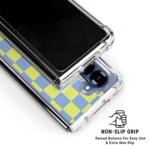 Neon Checkered Galaxy Z Fold6 Clear Case