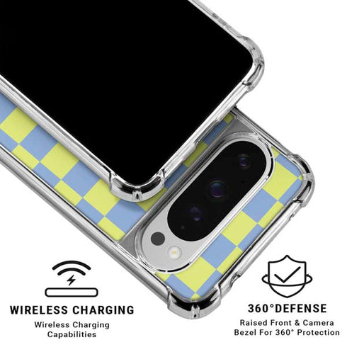 Neon Checkered Google Pixel 10 Pro XL Clear Case