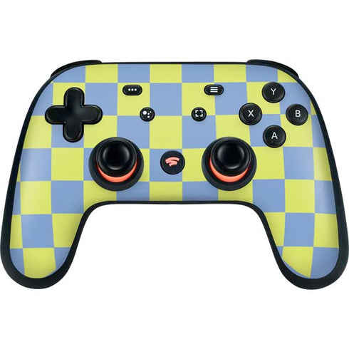 Neon Checkered Google Stadia Controller Skin