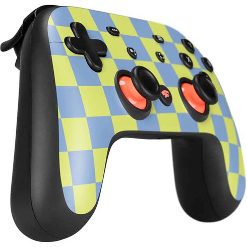 Neon Checkered Google Stadia Controller Skin
