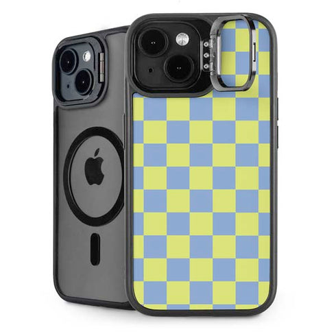 Neon Checkered iPhone 14 Kickstand Case