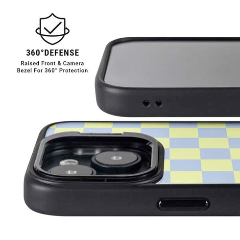 Neon Checkered iPhone 14 Kickstand Case
