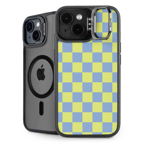 Neon Checkered iPhone 14 Plus Kickstand Case