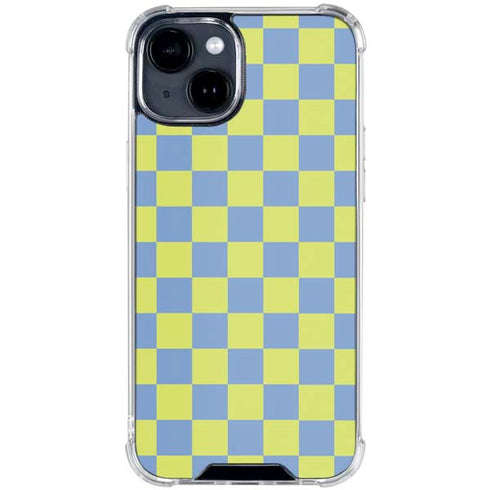 Neon Checkered iPhone 15 Clear Case