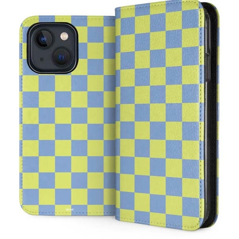 Neon Checkered iPhone 15 Folio Case