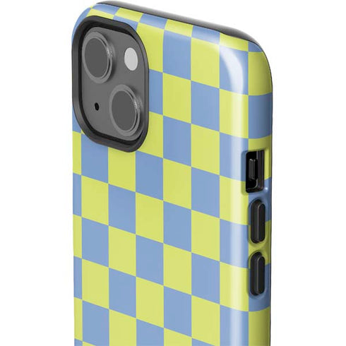 Neon Checkered iPhone 15 Impact Case