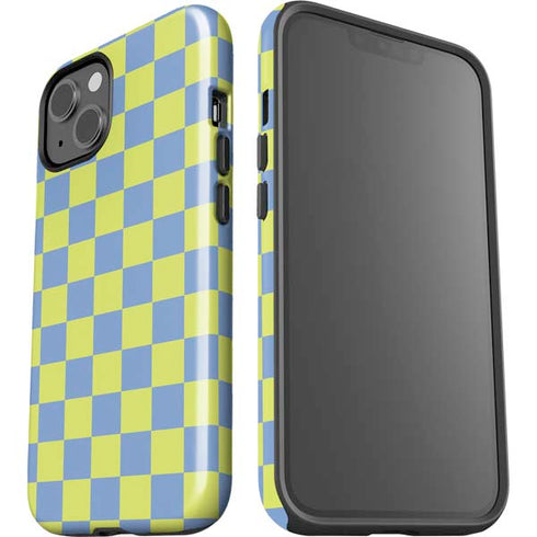 Neon Checkered iPhone 15 Impact Case