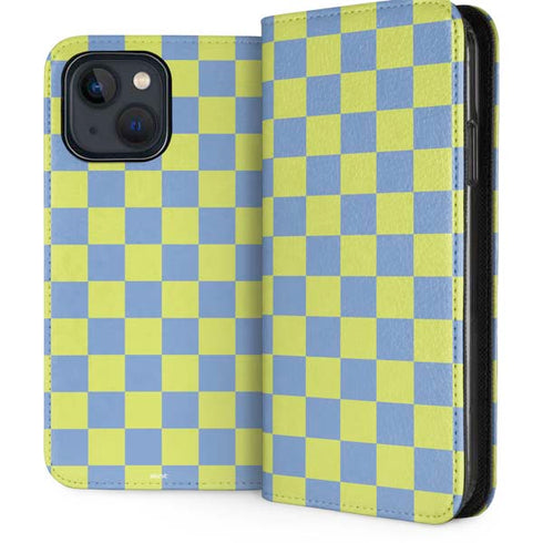 Neon Checkered iPhone 15 Plus Folio Case