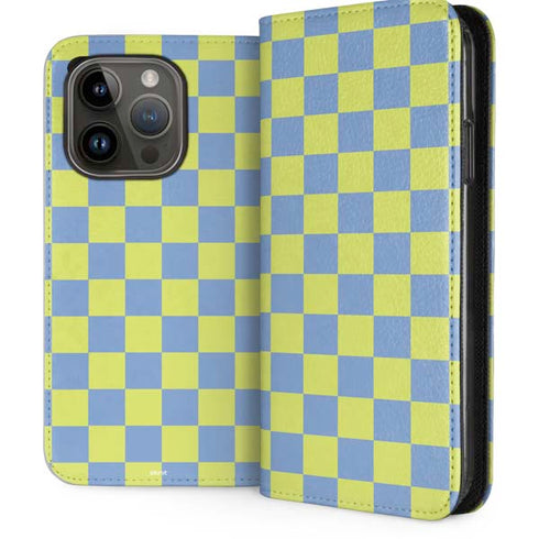 Neon Checkered iPhone 15 Pro Folio Case