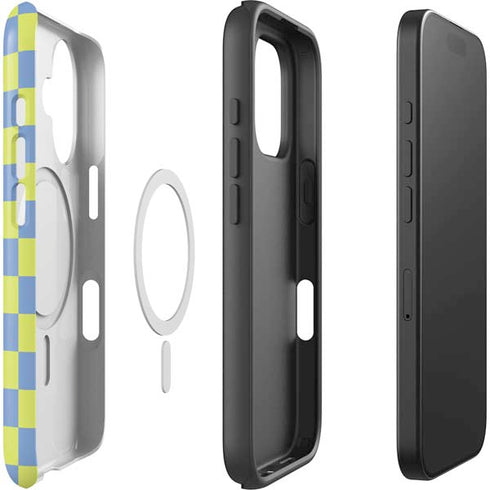 Neon Checkered iPhone 16 Magsafe Impact Case