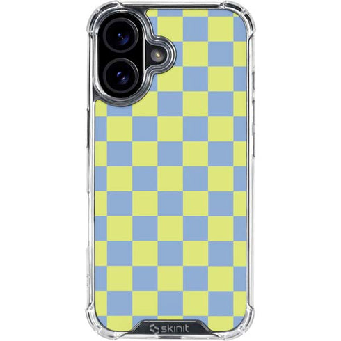 Neon Checkered iPhone 16 Plus Clear Case