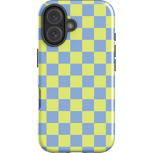 Neon Checkered iPhone 16 Plus Impact Case