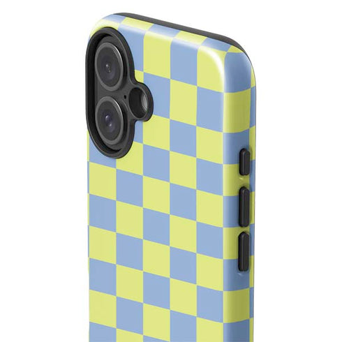 Neon Checkered iPhone 16 Plus Impact Case