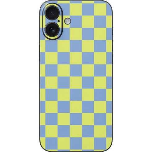Neon Checkered iPhone 16 Plus Skin