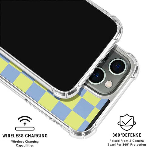 Neon Checkered iPhone 16 Pro Clear Case
