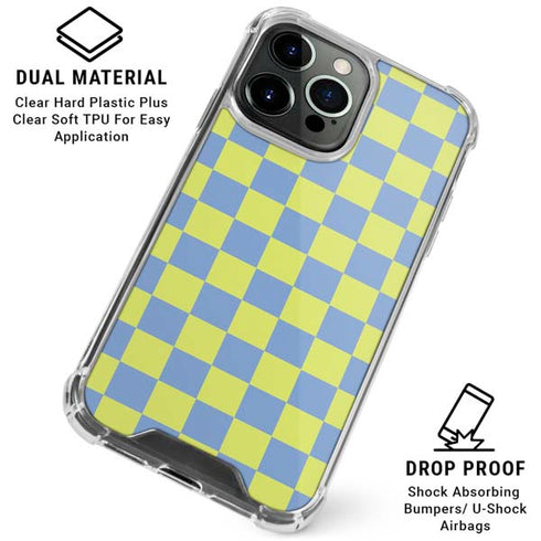 Neon Checkered iPhone 16 Pro Max Clear Case