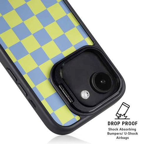 Neon Checkered iPhone 16e Kickstand Case