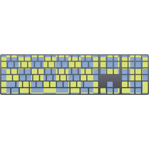 Neon Checkered Magic Keyboard with Numeric Keypad Skin