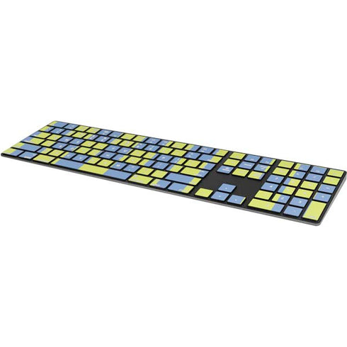 Neon Checkered Magic Keyboard with Numeric Keypad Skin