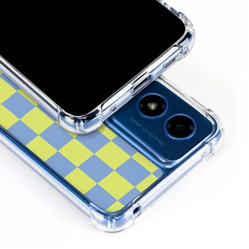 Neon Checkered Moto G Play 4G (2024) Clear Case