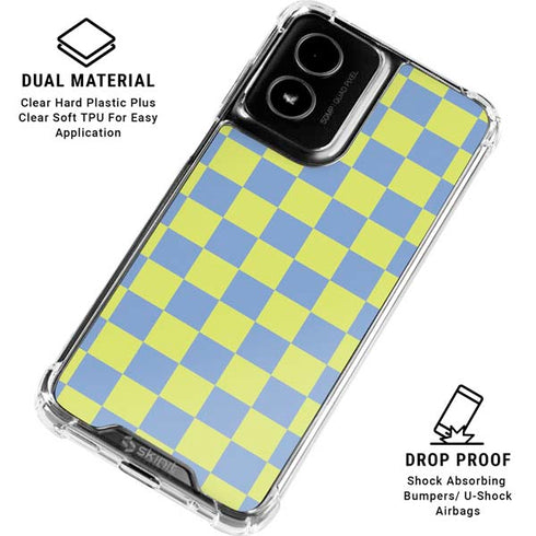 Neon Checkered Moto G Power 5G (2024) Clear Case