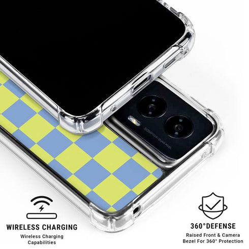 Neon Checkered Moto G Power 5G (2024) Clear Case