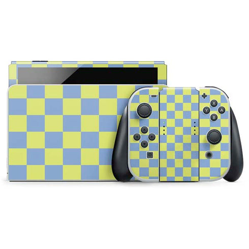 Neon Checkered Nintendo Skins