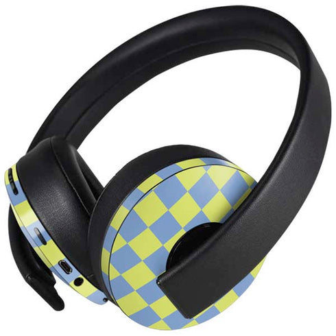 Neon Checkered PlayStation 4 Gold Wireless Headset Skin