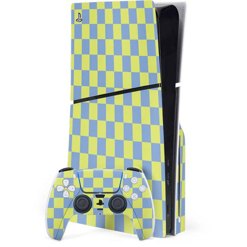Neon Checkered PlayStation PS5 Skins