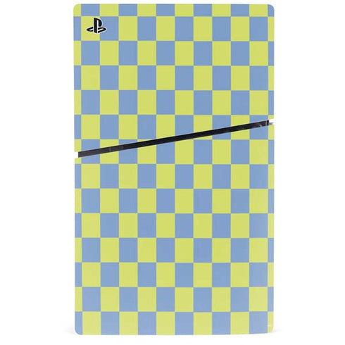 Neon Checkered PS5 Slim Digital Edition Console Skin