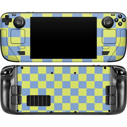 Neon Checkered Steam Deck Handheld Gaming Computer OLED Skin