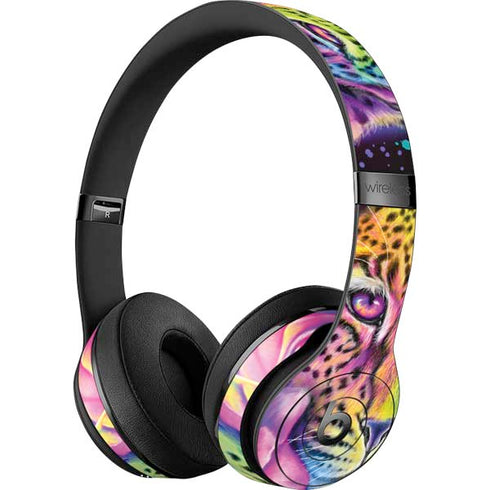Neon Rainbow Cheetah with Rose by Sheena Pike Beats Solo 3 Wireless Skin