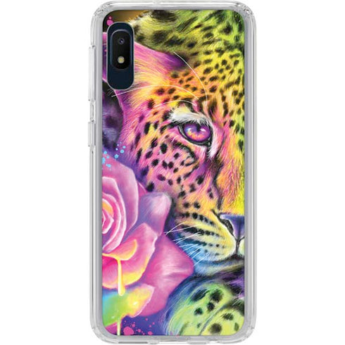 Neon Rainbow Cheetah with Rose by Sheena Pike Galaxy Cases